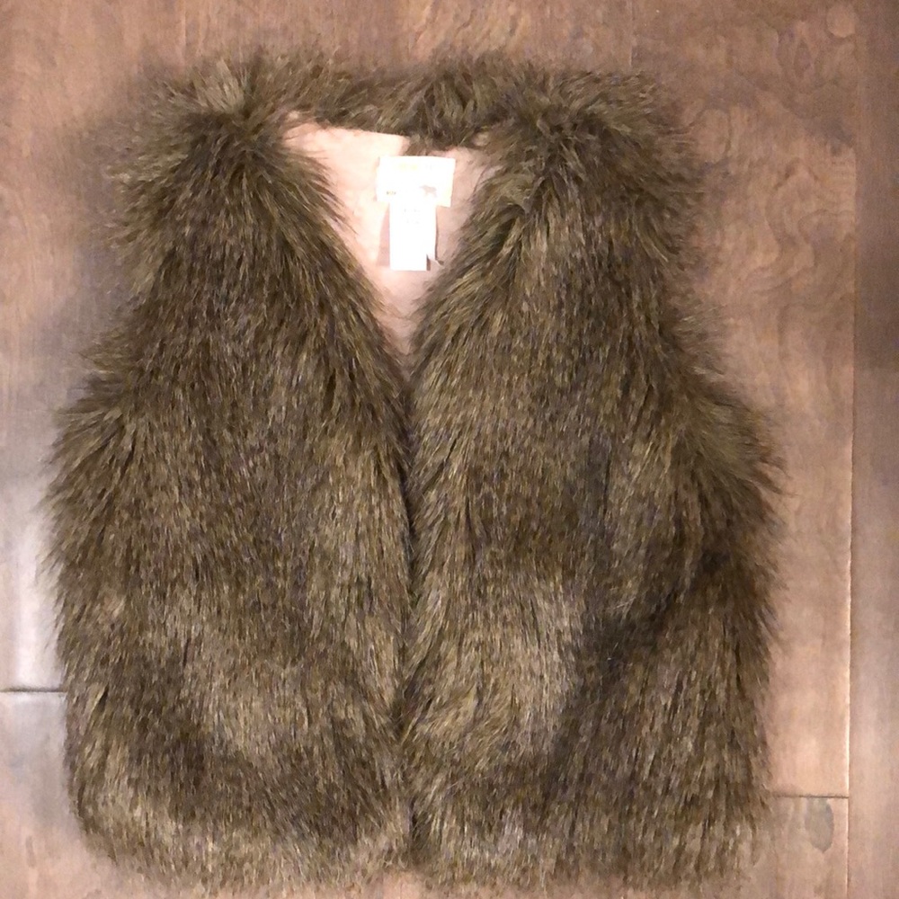 Crewcuts faux fur vest